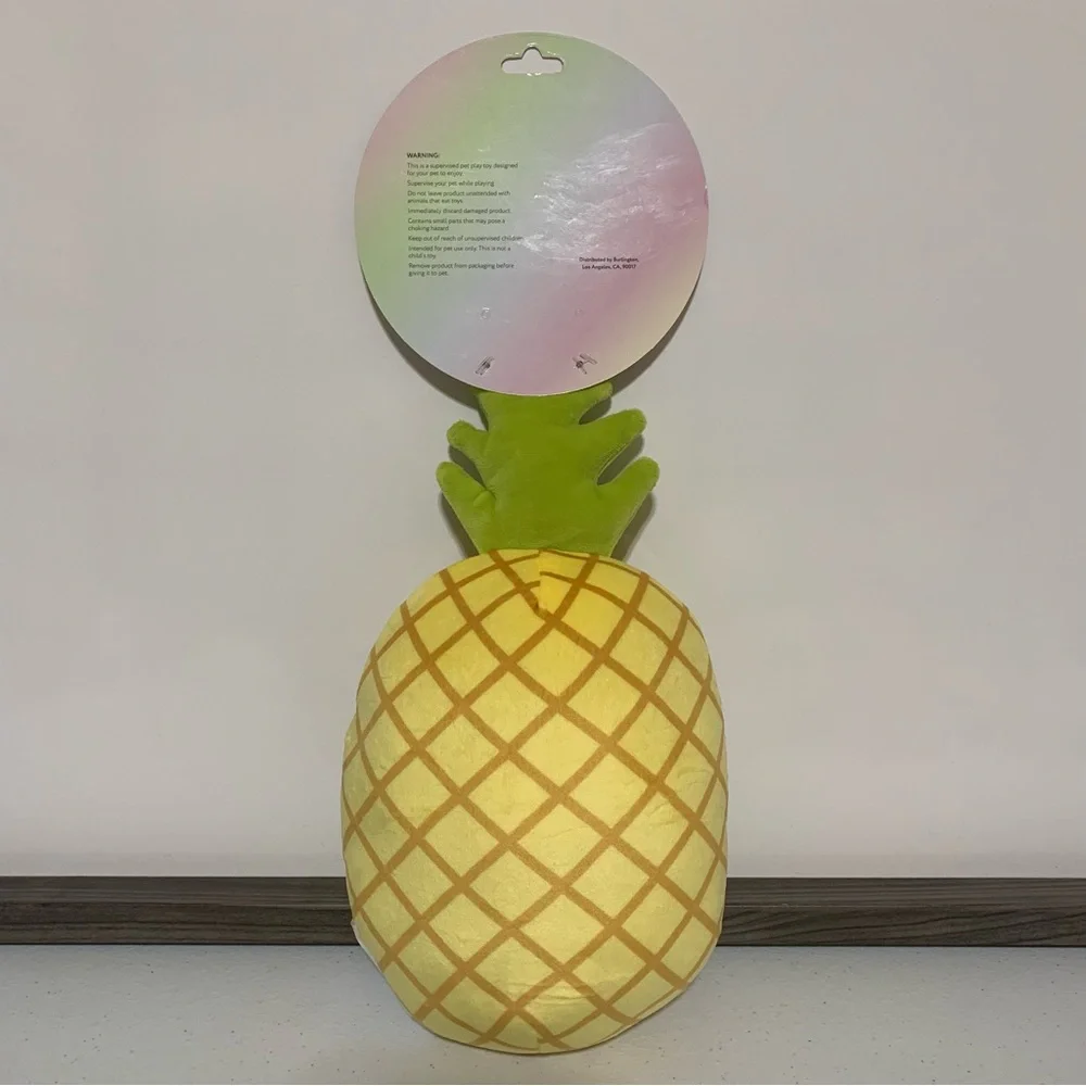 Squishy Pets Plush Pineapple Dog Toy-NWT
